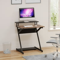 Računalni stol za male prostore, radni stol s monitorom u kutu, Crni