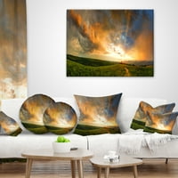 Dizajnerski veličanstveni zalazak sunca s olujnim oblacima - jastuk s pejzažnim printom-18.18