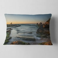 DesignArt Sydney Sunrise preko morske obale - jastuk za bacanje Seascape - 12x20
