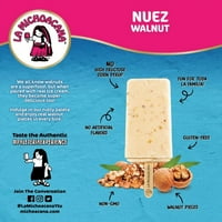 La Michoacana Walnut Premium sladoledni barovi Paletas, bez glutena, krem ​​palete, FL OZ