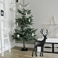 Svečana silueta jelena od crnog metala, Božićni dekor