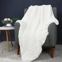 Jedinstveni prijedlozi reverzibilni pahuljasti čupavi pokrivač od bijelog krzna faa