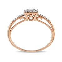 Carat T.W. Princeza izrezana dijamant 10kt ružičasto zlato zaručnički prsten