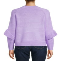 Time i TRU ženski svjetlucavi džemper za ruffle