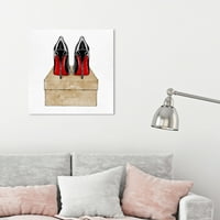 Wynwood Studio Fashion and Glam Wall Art Canvas Otisci cipele Classic One - Crna, crvena