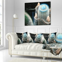 DesignArt plavi fraktalni beskonačni svijet - Sažetak jastuka za bacanje - 16x16