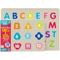 Naučite ABC -ove i 123 -ove zagonetke od drva, za obitelji i djecu i više