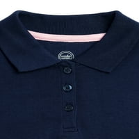 Wonder Nation Girls School Uniforma Polo košulja s dugim rukavima, 2-pack, veličine 4-18