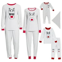 Jeleni praznični podudaranje Obiteljske božićne pidžame Kids Unise set za spavanje, 2 komada, veličine 4-14