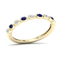 Imperial Gemstone 10k žuto zlato okrugli rezani plavi safir ct tw dijamantski ženski bend