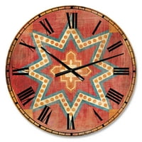 DesignArt 'Marokanske narančaste pločice kolaž I' Metalni zidni sat