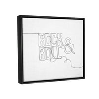 Stupell rock & roll glazbena linija Doodle Beauty & Modes slikanje crni floater uokvireni umjetnički print zid umjetnosti