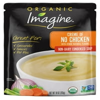 Zamislite organsku kondenziranu juhu, kremu bez piletine, uncu