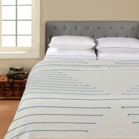 pamučna 3-inčna prugasta poplun od pamuka za krevet u plavoj boji veličine 1-inčni-1-inčni