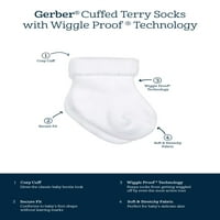 Gerber Baby Boy and Girl Unise Terry Bootie čarape otporne na zaštitu od 4 pakete, veličine novorođenčeta-mjeseci