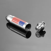 Ogrlica od metka za kremiranje američke zastave u obliku privjeska za pepeo od nehrđajućeg čelika s besplatnim lijevkom