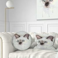 Dizajn, slatka ručno nacrtana mačja akvarel - jastuk za bacanje životinja - 12x20
