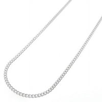 Sterling srebrna kubanska ogrlica lanca, 16 ”do 30”, s kopčom jastoga, za žene, djevojke, unisex