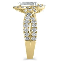 1- Karat T.W. Brilliance fini nakit Kruška izrezani dijamantni zaručnički prsten u 10kt žutom zlatu, veličina 9