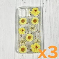 Pritisnuta futrola za dizajn sušenog cvijeta za LG K61 K51S K41s u ljubičastoj boji za upotrebu s LG K 3-pak