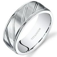 Muški dijagonalni utor Comfort Fit Wedding Band Ring u Titaniumu
