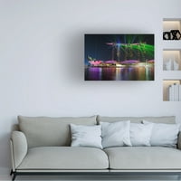 Martin Fleckenstein 'Marina Bay Sands Lasershow' Canvas Art