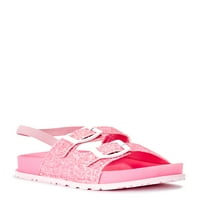 Prvi koraci Dvije sandale s ružičastim sjajem za djecu s dvije kopče