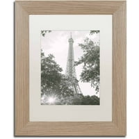 Zaštitni znak likovna umjetnost 'Eiffel Tower bw' platno umjetnost Ariane Moshayedi, bijela mat, okvir breze
