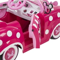 Disney Minnie Mouse Convertible Car Volts Električna vožnja, za djecu u dobi od 3+ godina