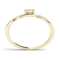 Carat T.W. Dijamantni križ-cross shank klaster zaručnički prsten od žutog zlata 10KT