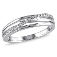 Miabella ženski dijamantni naglasak sterling srebrni crossover obećanje prsten