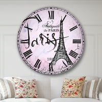 DesignArt 'ilustracija s Paris Eiffel Tower' French Country Wall sat