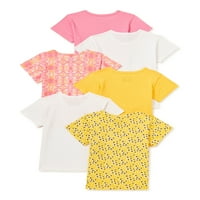 Majice s ružičastim etiketama djevojke, majice, 6-pack, veličine 4-16