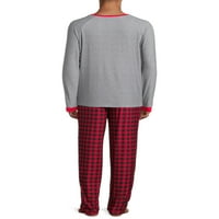 Derek Heart Gnome odmor u skladu s obitelji božićna pidžama Muška odjeća za spavanje, 2-komad, veličine S-2XL