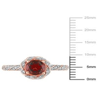 Carat T.G.W. Garnet i Carat T.W. Dijamantni 14KT ružini zlatni vintage zaručnički prsten