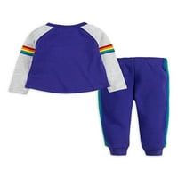 Crayola Toddler i djevojčice Majice Rainbow Varsity i trenirke za jogger, dvodijelni odjevni set, veličine 2T-6x
