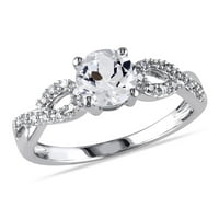 Miabella Ženska karat T.G.W. Stvoren bijeli safir i karat T.W. Zaručnički prsten Diamond Infinity u bijelom zlatu