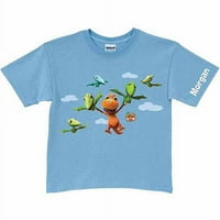 Personalizirana dinosaur vlaka Buddy može letjeti lagana majica dječaka, plava
