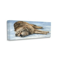 Stupell Industries Coyote Wolf Odmor snježni krajolik šuma Galerija slikanja divljih životinja omotana platno print