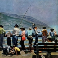 Pier ribolov Slikanje tiska na omotanom platnu
