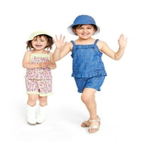 Wonder Nation Baby and Maydler Girl Tank and Shorts Outfit, 2-komad, veličine mjeseci-5T
