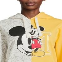 Mickey Split Juniors Fashion Graphic Hoodie