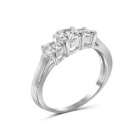 Dijaminat 0. Sterling Silver 2. Karata bijela kubična cirkonija prstena za žene