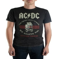 Muški crni mineral isprani AC DC British Tour 'majice s kratkim rukavima
