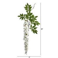 Gotovo prirodni 28in. Wisteria Umjetni cvijet, bijela