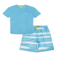 Wonder Nation Boys Stripe majica i kratke hlače set pidžama, 2-komad, veličine 4- & Husky