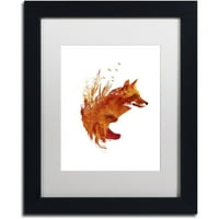 Zaštitni znak likovna umjetnost 'plattensee lisica' platno umjetnost Roberta Farkasa, bijela mat, crni okvir