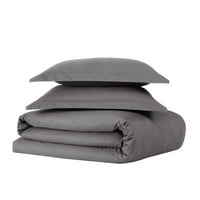 Cannon Solid Percale Grey Full Queen Duvet set