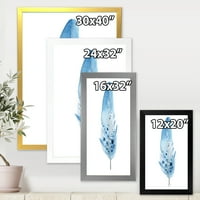 DesignArt 'Sažetak plavog boho perja' Boemijski i eklektični uokvireni umjetnički tisak