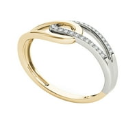 1 10CT TDW Diamond 10K žuto zlato isprepletene petlje Modni prsten